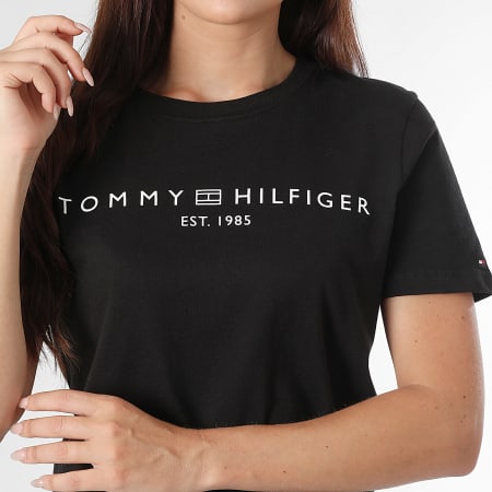 Tommy Hilfiger - Tee Shirt Femme Corp Logo 0276 Noir