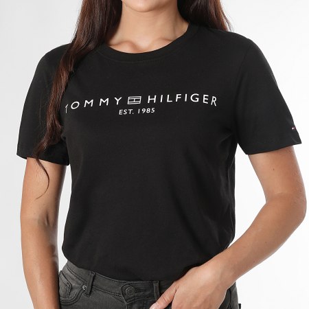 Tommy Hilfiger - Tee Shirt Femme Corp Logo 0276 Noir