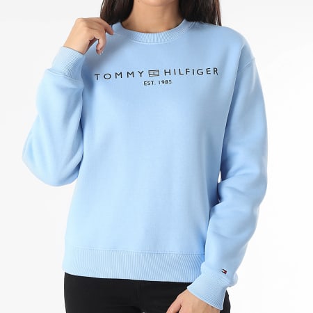 Sweat Crewneck Femme Reg Corp Logo 9791 Bleu Clair
