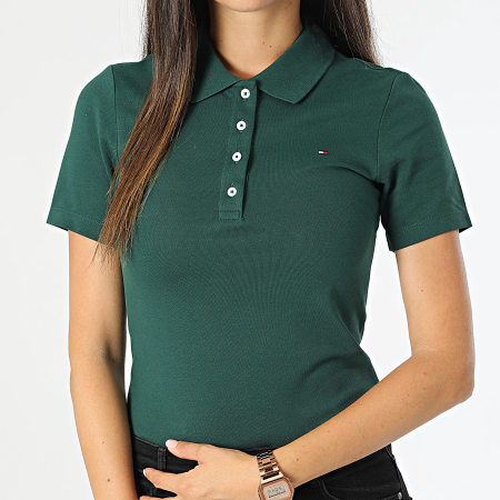 Tommy Hilfiger - 1985 Slim Polo met korte mouwen voor dames 3225 Groen