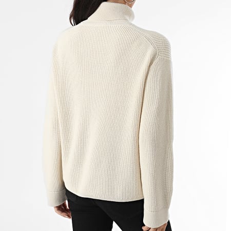 Tommy Hilfiger - Mujeres Stitch Cardigan Suéter de cuello alto 3094 Beige