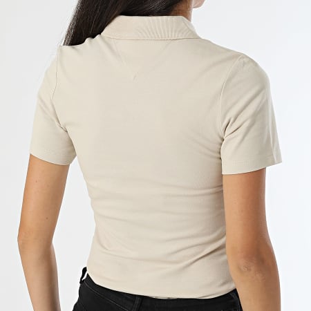 Tommy Hilfiger - Polo de mujer de manga corta 1985 Slim 3225 Beige