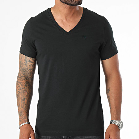 Tommy Jeans - T-shirt V-hals Original 4410 Zwart