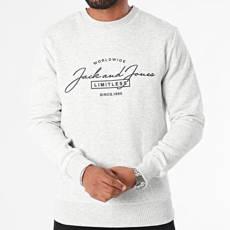 Jack And Jones - Ferris Crewneck Sweatshirt Heide Wit