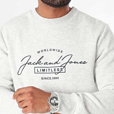 Jack And Jones - Ferris Crewneck Sweatshirt Heide Wit