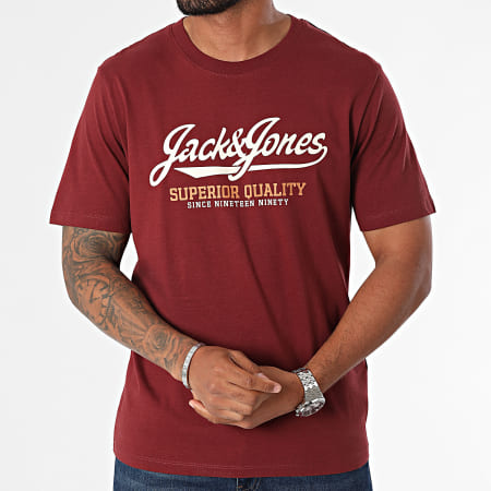 Jack And Jones - Lot De 2 Tee Shirts Hudson Beige Clair Bordeaux