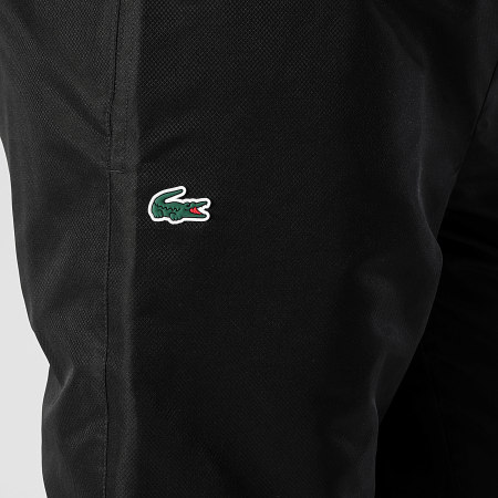 Lacoste - Diamant geborduurde krokodil sweatbroek Zwart