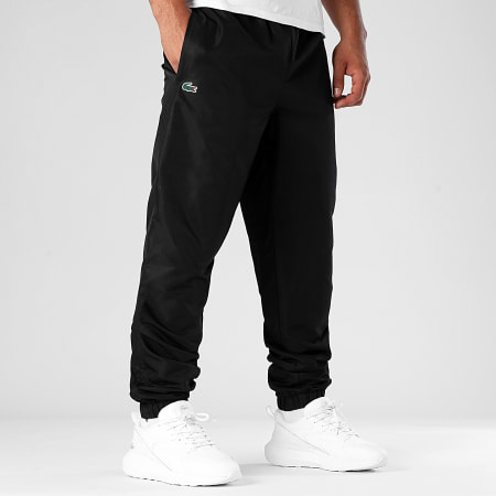 Lacoste - Pantalon Jogging Diamanté Logo Brodé Crocodile Noir