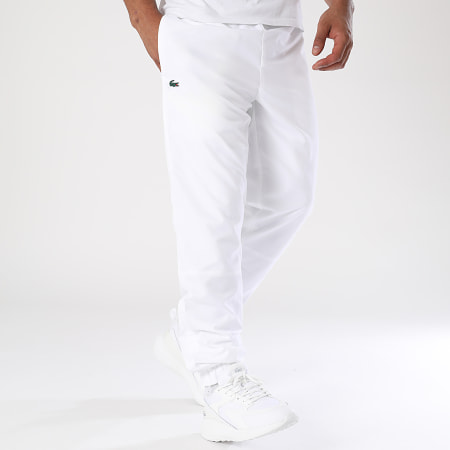 Lacoste - Pantalon Jogging Diamanté Logo Crocodile Blanc
