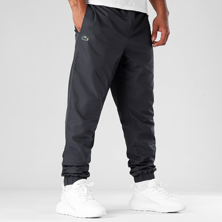 Lacoste - Pantalon Jogging Diamanté Logo Brodé Crocodile Gris Anthracite