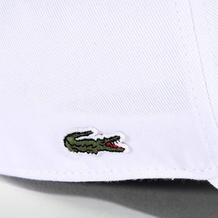 Lacoste - Casquette Side Logo Brodé Crocodile Blanc
