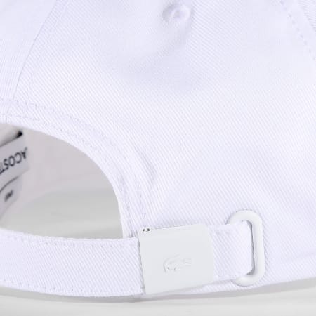 Lacoste - Casquette Side Logo Brodé Crocodile Blanc