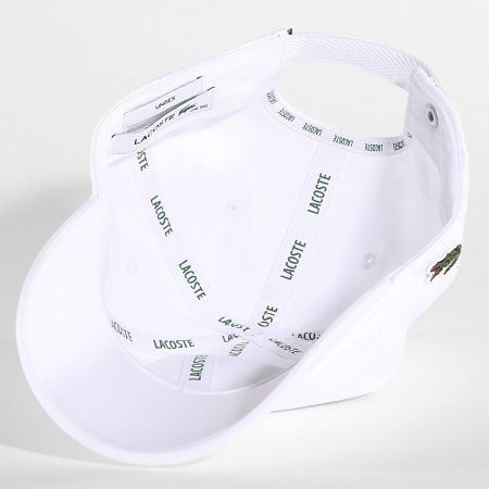 Lacoste - Casquette Side Logo Brodé Crocodile Blanc