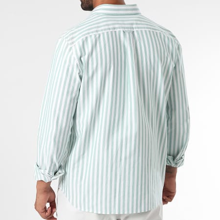 Chemise De Pêche Performance Loco Skailz Homme Taille 2XL - Manches Longues, Blanc/vert/bleu, Occasion