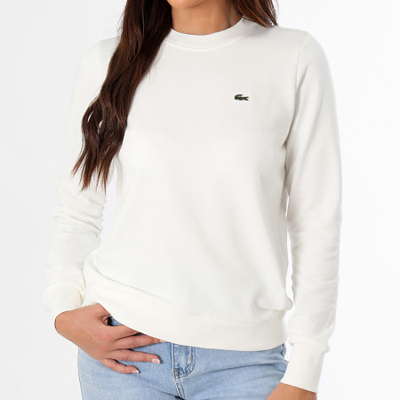 Lacoste - Dames Crewneck Sweatshirt Geborduurd Krokodillenembleem Wit