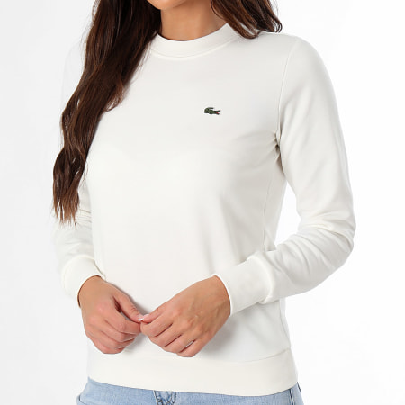 Lacoste - Dames Crewneck Sweatshirt Geborduurd Krokodillenembleem Wit