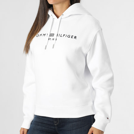 Tommy Hilfiger - Sweat Capuche Femme Corp Logo 3598 Blanc