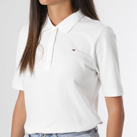 Tommy Hilfiger - Polo de mujer de manga corta Regular Fit 1985 3224 Blanco