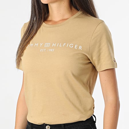 Tommy Hilfiger - Tee Shirt Femme Corp Logo 0276 Beige