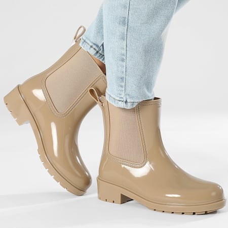 Tommy Hilfiger - Stivali da donna Flag Rainboot 8213 Beige