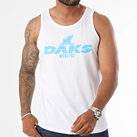 DAKS - Débardeur Logo Blanc Bleu Clair