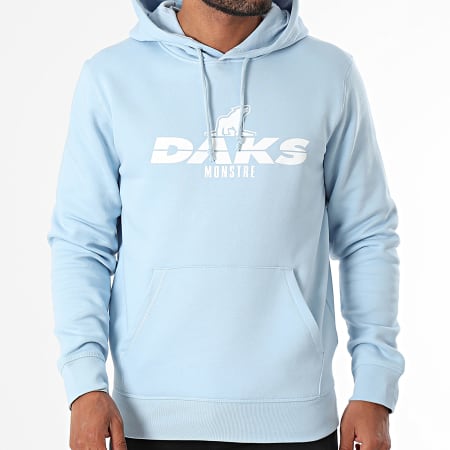 DAKS - Felpa con cappuccio Logo Azzurro Bianco