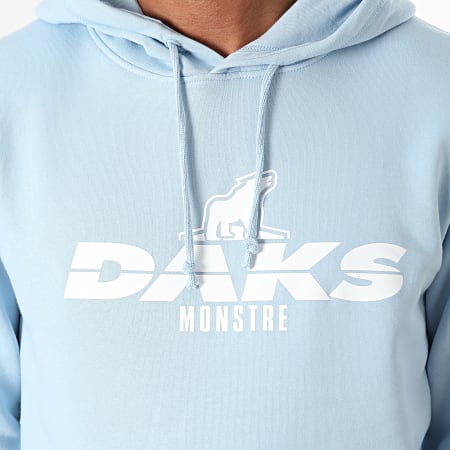 DAKS - Felpa con cappuccio Logo Azzurro Bianco