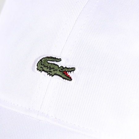 Lacoste - Cappello centrale ricamato con logo coccodrillo bianco