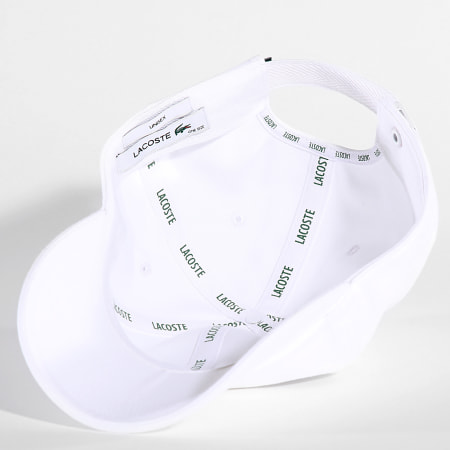 Lacoste - Casquette Center Logo Brodé Crocodile Blanc