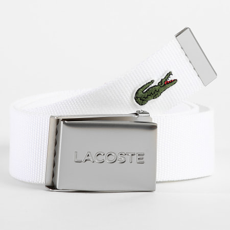 Lacoste - Placa Para Cinturón Con Logo Cocodrilo Bordado Blanco