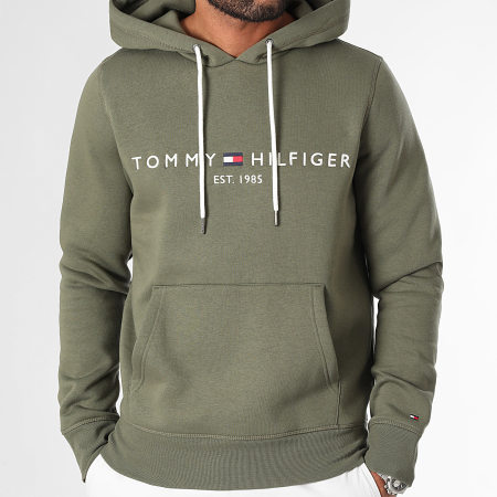 Tommy Hilfiger - Felpa con cappuccio Tommy Logo 1599 Verde Khaki