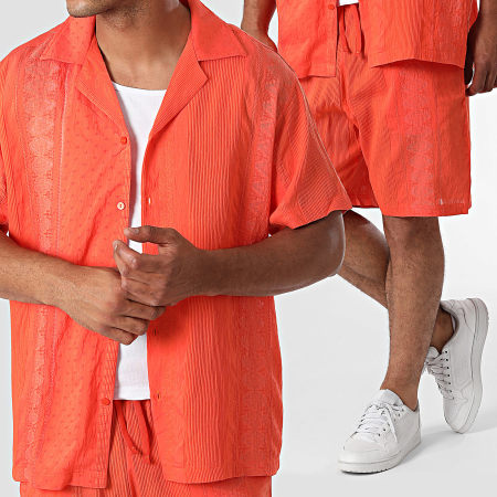 2Y Premium - Oranje shirt met korte mouwen en joggingbroekenset