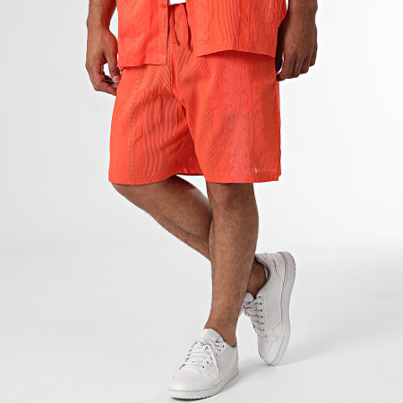 2Y Premium - Conjunto naranja de camisa de manga corta y pantalón corto de jogging