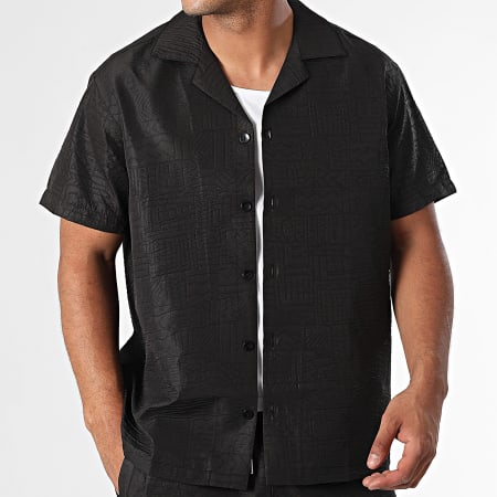 2Y Premium - Conjunto de camisa negra de manga corta y pantalón corto de jogging