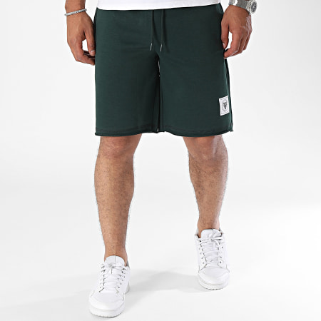 2Y Premium - Pantalón corto de jogging verde botella