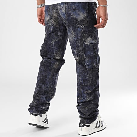 2Y Premium - Zwart Navy Regular Fit Jean Cargo Broek