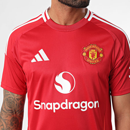 Adidas Sportswear - Maillot De Foot A Bandes Manchester United IU1397 Rouge Dégradé