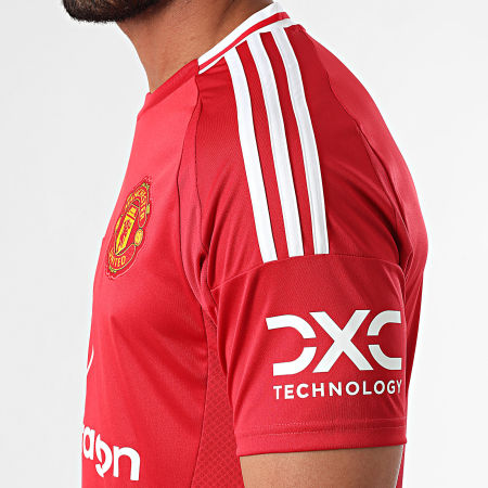 Adidas Sportswear - Maillot De Foot A Bandes Manchester United IU1397 Rouge Dégradé