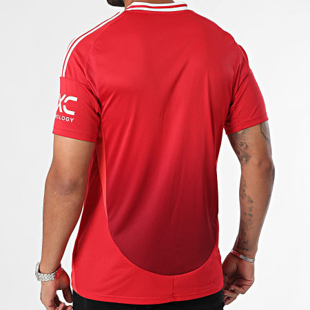 Adidas Sportswear - Maillot De Foot A Bandes Manchester United IU1397 Rouge Dégradé