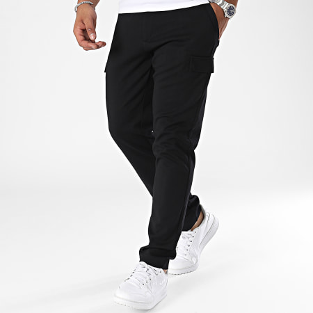 Calvin Klein - Pantaloni Cargo neri in maglia Apered 3487 Comfort