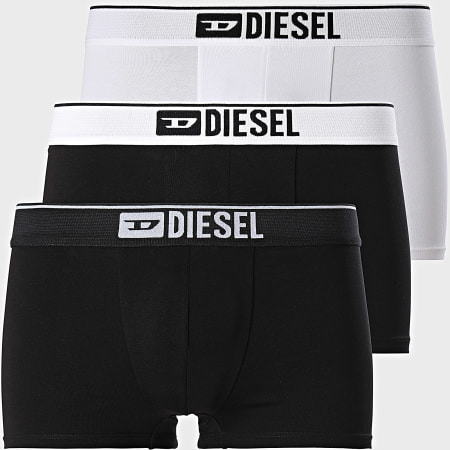 Diesel - Juego de 3 00ST3V-0TJAB Calzoncillos bóxer blanco y negro