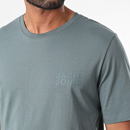 Jack And Jones - Lot De 3 Tee Shirts Corp Beige Gris Bleu Pétrole