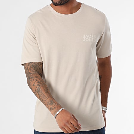 Jack And Jones - Lote de 3 camisetas Corp Beige Gris Azul