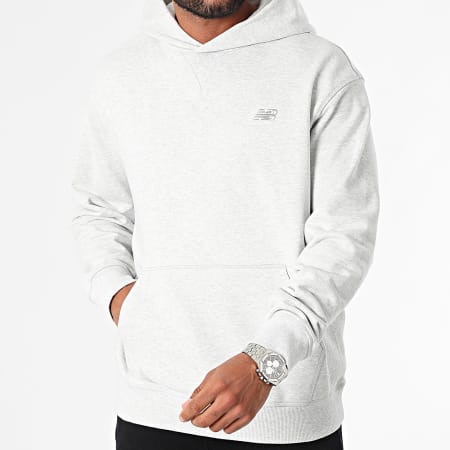 New Balance - Relaxed Fit Sudadera con capucha MT41534 Heather White