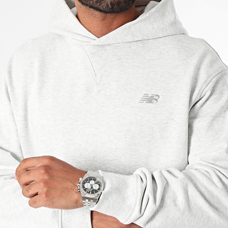 New Balance - Relaxed Fit Sudadera con capucha MT41534 Heather White