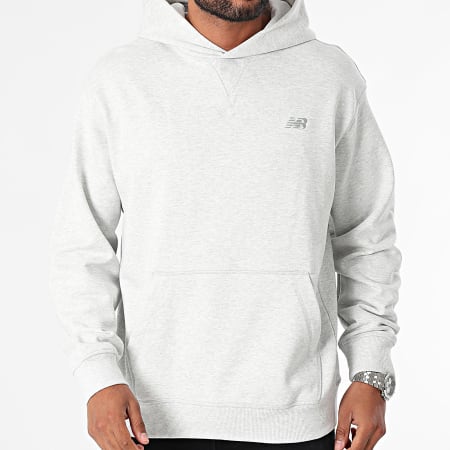 New Balance - Relaxed Fit Sudadera con capucha MT41534 Heather White