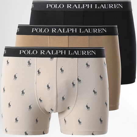 Polo Ralph Lauren - Set di 3 boxer beige neri