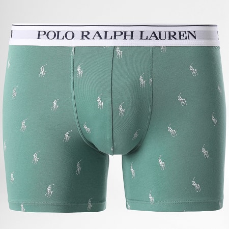 Polo Ralph Lauren - Lot De 3 Boxers Vert Bleu Marine Bleu Clair