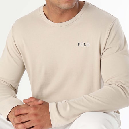 Polo Ralph Lauren - Maglietta a maniche lunghe con logo beige