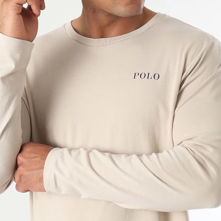 Polo Ralph Lauren - Camiseta de manga larga con logotipo beige